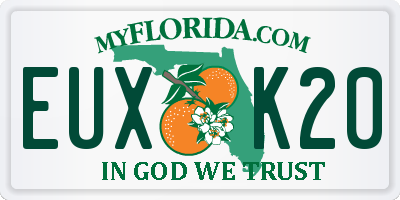 FL license plate EUXK20