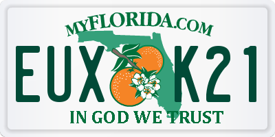 FL license plate EUXK21