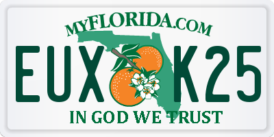 FL license plate EUXK25