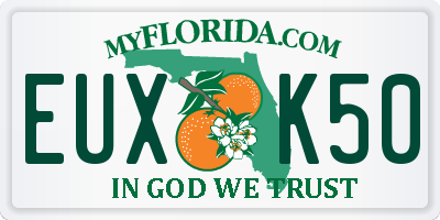 FL license plate EUXK50