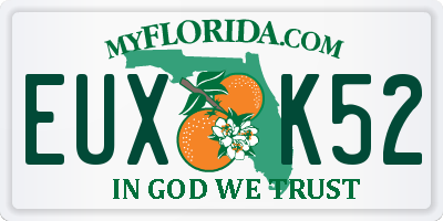FL license plate EUXK52