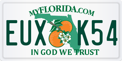FL license plate EUXK54