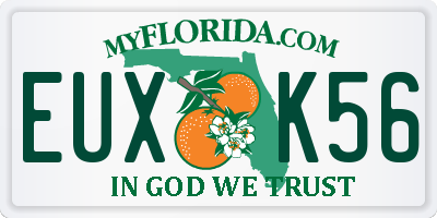 FL license plate EUXK56