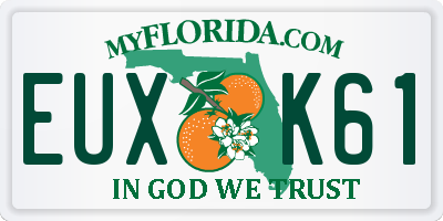 FL license plate EUXK61