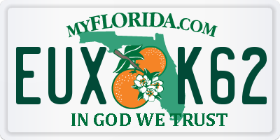 FL license plate EUXK62
