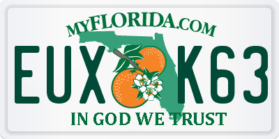 FL license plate EUXK63