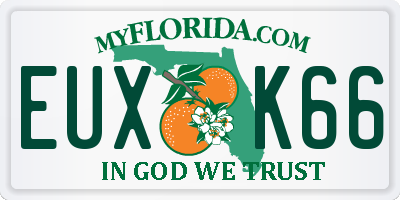 FL license plate EUXK66