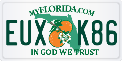 FL license plate EUXK86