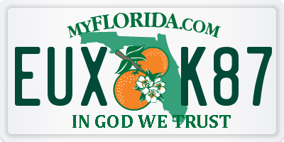 FL license plate EUXK87
