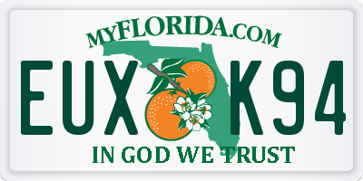 FL license plate EUXK94