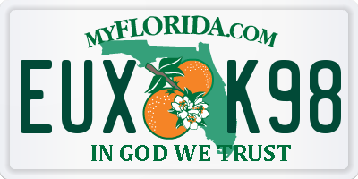 FL license plate EUXK98