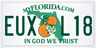 FL license plate EUXL18