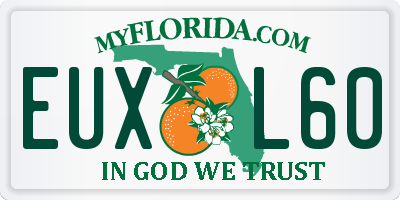 FL license plate EUXL60
