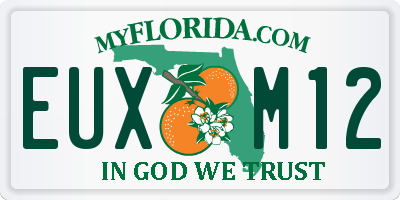 FL license plate EUXM12