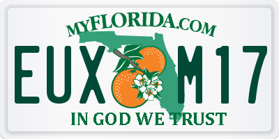 FL license plate EUXM17