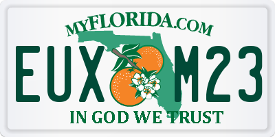 FL license plate EUXM23