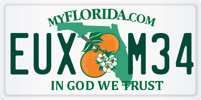 FL license plate EUXM34