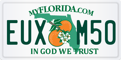 FL license plate EUXM50