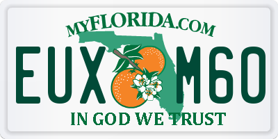 FL license plate EUXM60