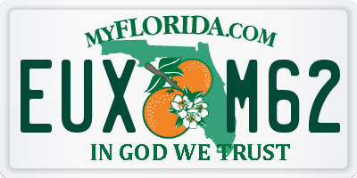FL license plate EUXM62