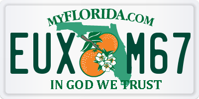 FL license plate EUXM67