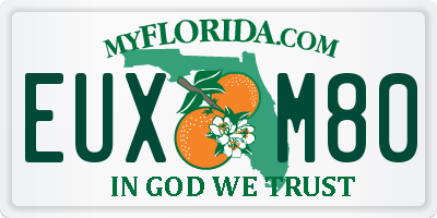 FL license plate EUXM80