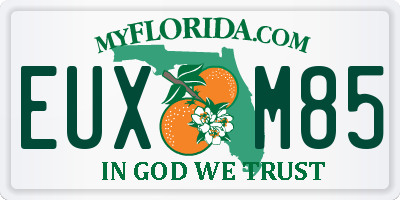 FL license plate EUXM85