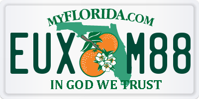 FL license plate EUXM88