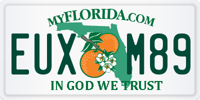FL license plate EUXM89