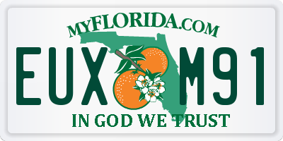 FL license plate EUXM91