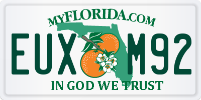 FL license plate EUXM92