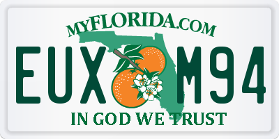 FL license plate EUXM94