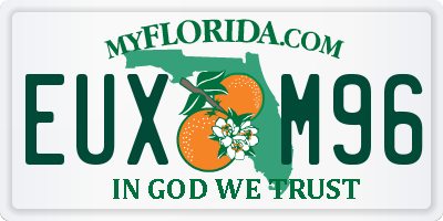 FL license plate EUXM96