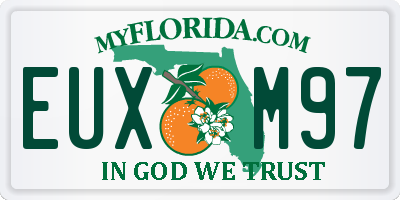 FL license plate EUXM97