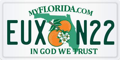 FL license plate EUXN22