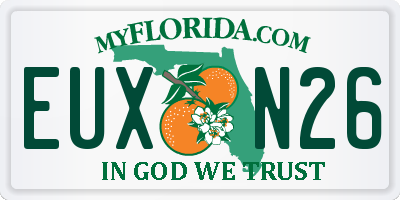 FL license plate EUXN26