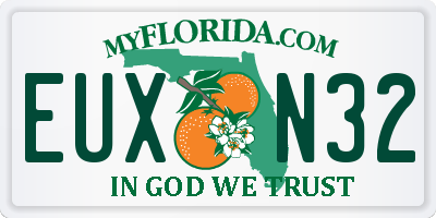 FL license plate EUXN32