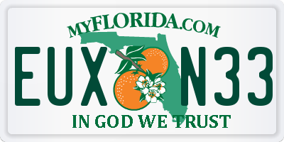 FL license plate EUXN33