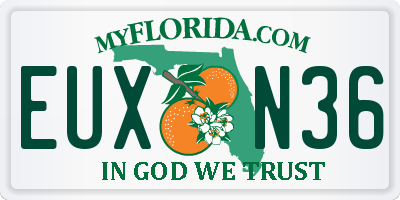 FL license plate EUXN36