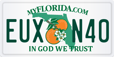 FL license plate EUXN40