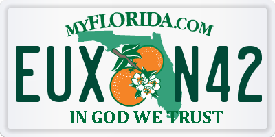FL license plate EUXN42
