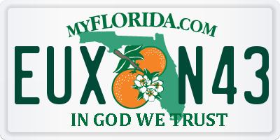 FL license plate EUXN43