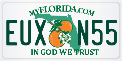 FL license plate EUXN55
