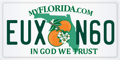 FL license plate EUXN60
