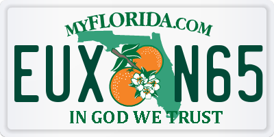 FL license plate EUXN65
