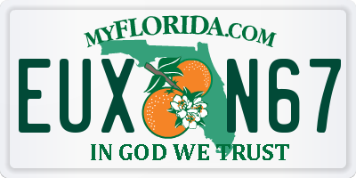 FL license plate EUXN67