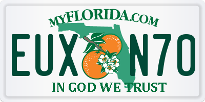 FL license plate EUXN70