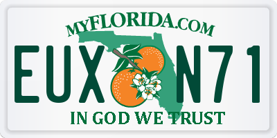 FL license plate EUXN71