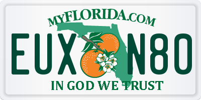 FL license plate EUXN80