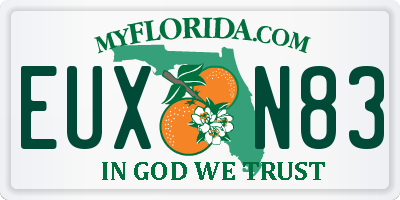 FL license plate EUXN83
